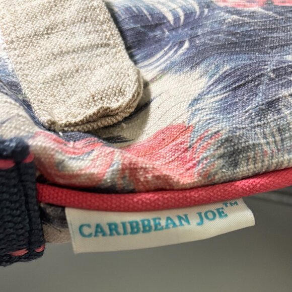 Caribbean Joe Flamingo Palm Print Crossbody Canvas Tropical Travel Bag - Picture 15 of 15